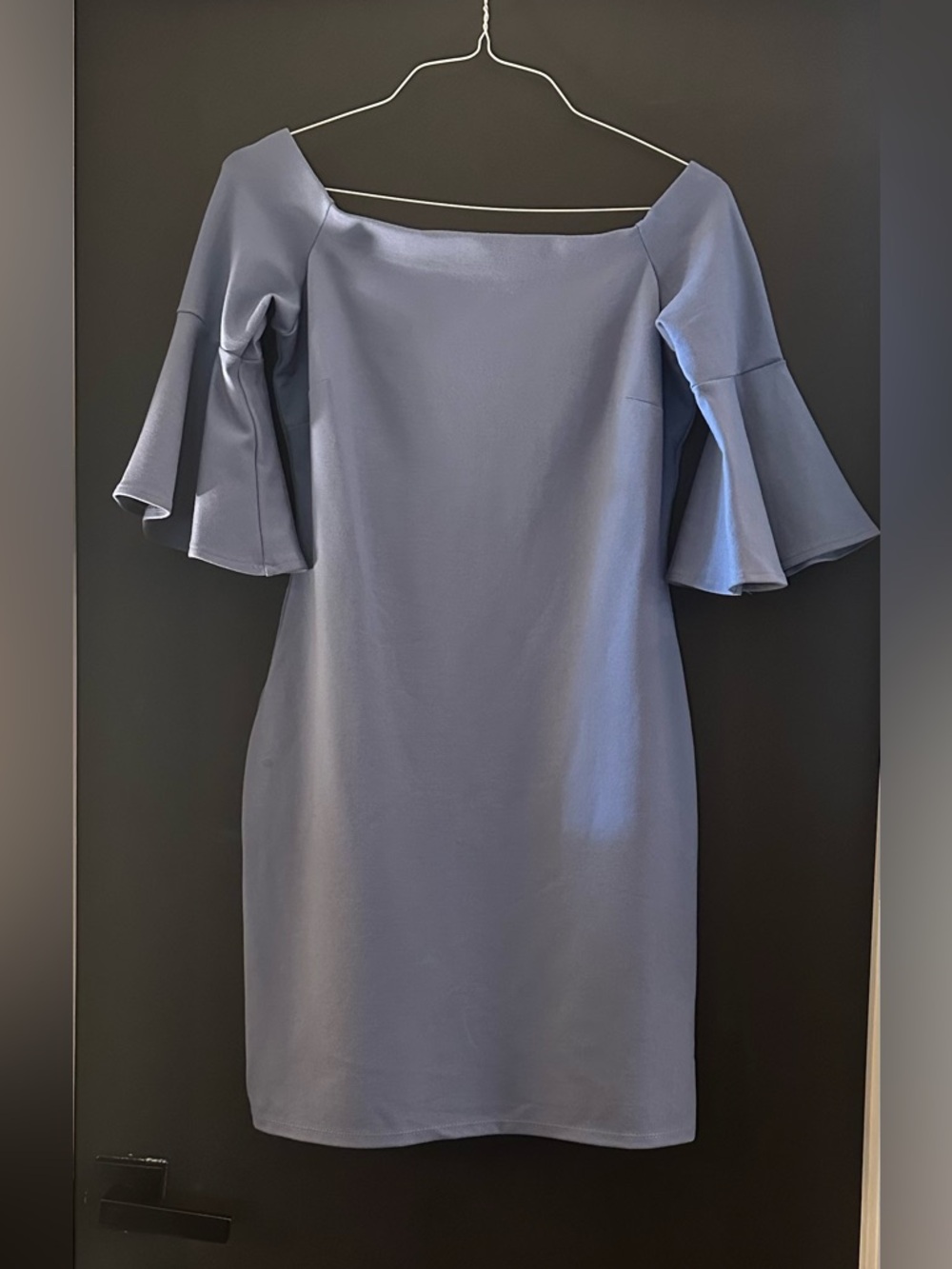 Gianni Bini, beautiful blue, One-Shoulder Sheath Dress with Fluted Sleeves.